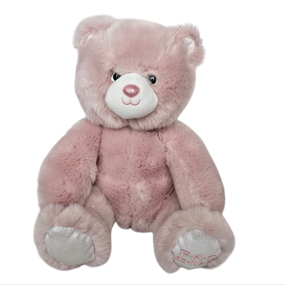 FAO Schwarz Sparklers Pink Plush Teddy Bear 10"